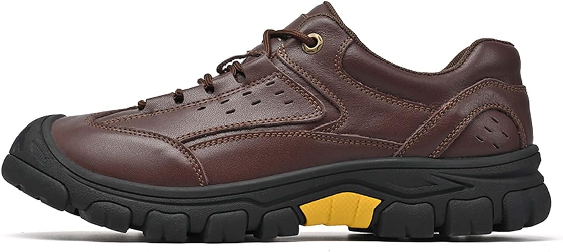 Amazon.com | Men's Premium Genuine Cowhide Leather Sneakers